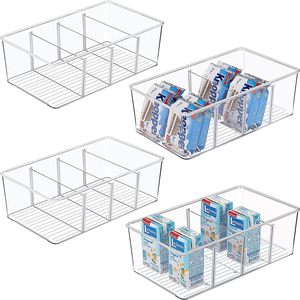 Food Storage Organizer Bins Clear Plastic Storage Bins for Pantry Kitchen, Fridge Cabinet Organization and Storage