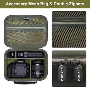 Étui pour appareil photo compatible avec Canon EOS Rebel T7/R50/R6 Mark <span class=keywords><strong>II</strong></span>/R100/R50 V/T6/R8/R10/R5, avec 4 séparateurs et bandoulière - Product Image 4