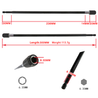 Adaptateur d'extension de porte-embout hexagonal noir de 300 mm, tige de connexion à changement rapide de 6 mm pour perceuses, accessoires d'outils