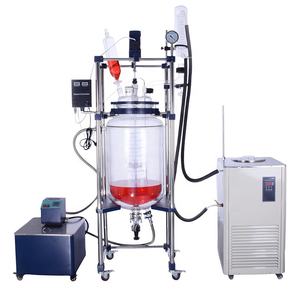 Reactor de vidrio de tanque agitado de mezcla de agitación con matraz receptor doble - Product Image 1