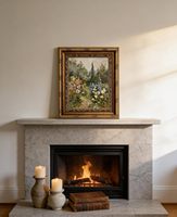 Décoration Murale Paysagère Rétro Encadrée Or – Art Impressionniste Fleurs Sauvages – Échantillons OEM ODM Prêts en Moins d'une Journée