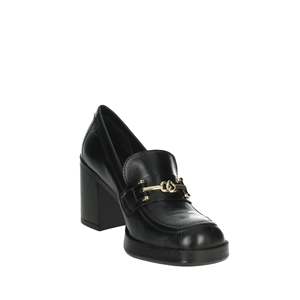 Mocassins à talon carré en cuir noir pour femme, taille 8 - Product Image 5