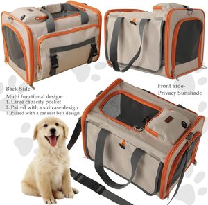 Bolsa de Transporte <span class=keywords><strong>para</strong></span> Mascotas, <span class=keywords><strong>Perros</strong></span> y Gatos, de Lona Suave, Color Gris, Impermeable, Aprobada por Aerolíneas, <span class=keywords><strong>para</strong></span> <span class=keywords><strong>Perros</strong></span> Pequeños y Grandes, Transpirable, <span class=keywords><strong>para</strong></span> Uso en Exteriores - Product Image 1
