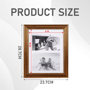 Venta caliente Vintage Rústico Montaje en pared Collage dorado Marco de fotos de plástico con alfombrilla - Product Image 3