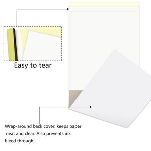 Bloc-notes autocopiant vierge <span class=keywords><strong>2</strong></span> feuillets 8,5x11 pouces NCR pour croquis, dessins, dessins techniques, papier de copie, carnet de notes, notes de réunion, formulaires - Product Image 3