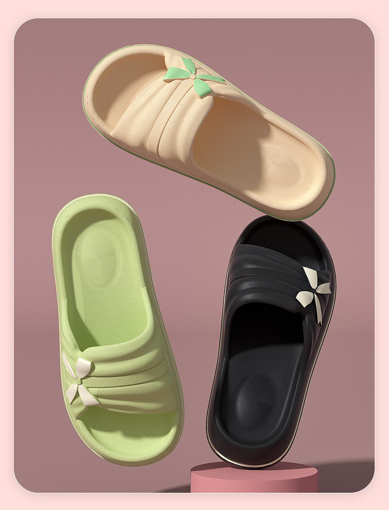 Wholesale Indoor Outdoor EVA Shoes Bowknot Women Platform Slippers Footwear