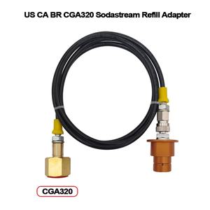 Adaptateur de connexion rapide pour machine à soda, en cuivre TPE, réservoir de CO2 externe, avec tuyau de 90 cm pour Soda Club, compatible DUO Terra Art W21.8-14CGA320G3/4 - Product Image 6
