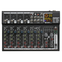 Console de mixage professionnelle à faible bruit, 8 canaux, DSP EQ, châssis métallique, pour diffusion en direct, karaoké, mariage