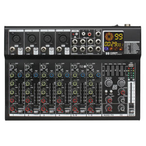 Console <span class=keywords><strong>de</strong></span> <span class=keywords><strong>mixage</strong></span> professionnelle à faible bruit, 8 canaux, DSP EQ, châssis métallique, pour diffusion en direct, karaoké, mariage - Product Image 2