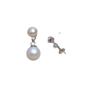 Handmade S925 Silver C-Shaped Ear <b>Studs</b> Simple DIY Jewelry Accessories 8-12 Pearl Hollow <b>Holder</b> Fashionable <b>Earrings</b> - Product Image 5