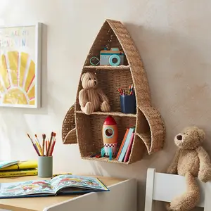 Best Choice Natural Wicker Seagrass Rocket Wall Shelf For Kid's Furniture And Bedroom Wall Decor Handmade In Vietnam