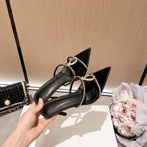 Nouvelles sandales à talons hauts pour femme 2025 avec pointe en diamant, chaussures décontractées monobloc de créateur de mode - Product Image 5