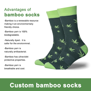 Chaussettes de travail décontractées pour hommes, personnalisées, 100% bambou noir, antidérapantes, antibactériennes, jetables - Product Image 2