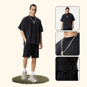 Moda europea americana estiva <span class=keywords><strong>t</strong></span>-shirt da uomo a maniche corte di alta qualità in cotone 100% Paris B rifiuti di distruzione del vento - Product Image 5