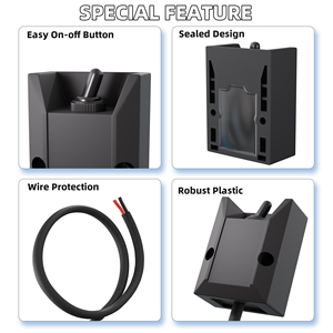 Interrupteur à bascule filaire <span class=keywords><strong>12V</strong></span> Interrupteur à bascule étanche 30A SPST ON Off avec fil pour Marine RV Automotive - Product Image 3