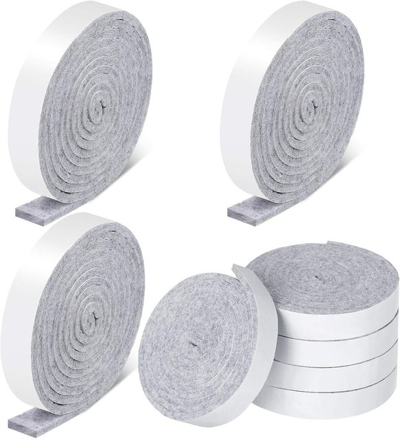 Kuliwei Self Adhesive Felt Seal Strip Roll Grey Felt Gasket Tape for Gap Filling Shock Absorbing Sealing Felt Sealing Strip