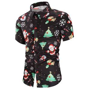 เสื้อเชิ้ตแขนสั้นผู้ชายลายคริสต์มาส HP 2024 รุ่น New Year Button Down Santa Vacation รหัสสินค้า CSFM-001 - Product Image 4