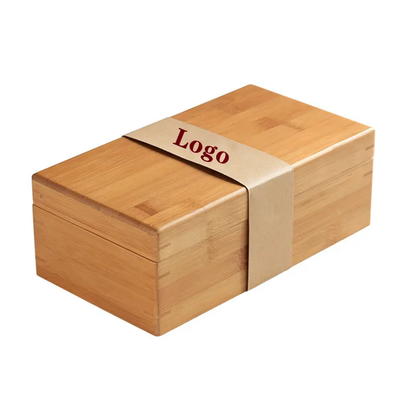 Toptan özel boyut özel etiket ahşap ambalaj kutusu bambu el sanatları kutusu takı hediye saklama kutusu ve ev dekorasyonu