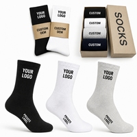 Chaussettes unisexes en coton tricoté avec logo, design sportif, chaussettes de marque, fabricants de chaussettes personnalisées