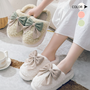 ELB-003 ciabatte di pelliccia invernale Poggle nastro di lana pantofole per la casa - Product Image 1