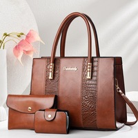 Nouveau Sac Fourre-Tout Carré pour Femme, Tendance et Élégant, Motif Texturé Patchwork Effet Pierre, Color-Block, Fermeture Éclair, en Polyester