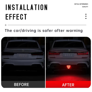 12V Triangle Rear Third Brake <b>Light</b> Flashing Safety Warning Lamp Car Tail Stop Signal <b>Light</b> Retrofit - Product Image 6