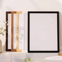 Marco de Fotos Minimalista y Ecológico de Tablero de Densidad Media para Montaje de Caligrafía y Pintura Rectangular A3/A4, Tamaño 4K