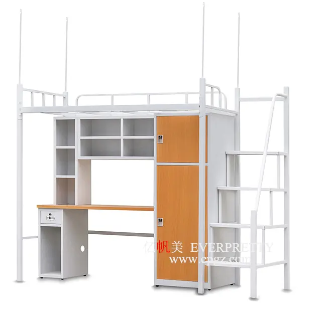 Modern High Quality Stainless Steel Single Bunk Bed Design with Storage for Sale