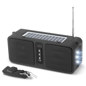 808 năng lượng mặt trời năng lượng Đèn Led Mini loa không dây di động Stander USB TF FM Microphone TWS BT Loa