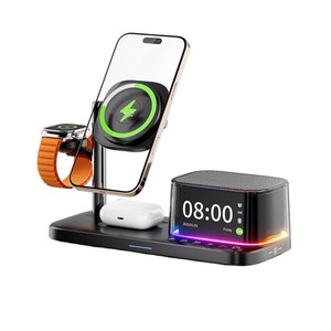 Estación de Carga Inalámbrica Magnética Multifuncional de Lujo 5 en 1 de 25W para Samsung y iPhone con Altavoz Bluetooth y Luz C09 Plus - Product Image 1