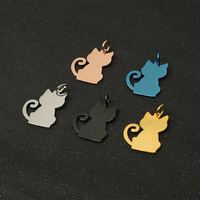 Personnalisé En Acier Inoxydable Chat En Forme De Poisson Conception Pendentif Anti-Perte Pet Tag pour Chien pour la Fabrication De Bijoux DIY Mode Pendentifs Charmes