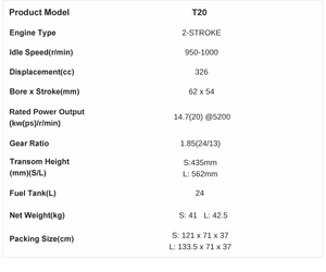 เครื่องยนต์เบนซิน T20 ประสิทธิภาพสูงสำหรับกิจกรรมสันทนาการ - Product Image 4