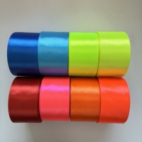 Ruban en satin de polyester uni de 38 mm, texture fine, couleur vive, flexible et lisse pour nœuds DIY et roses éternelles