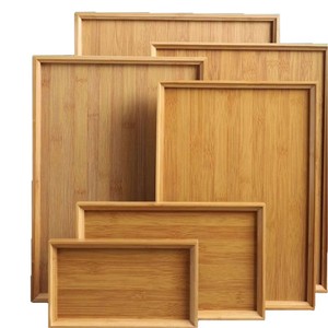 Bamboo Serving <b>Tray</b> Rectangular Natural Wood Pattern Eco Friendly For Home Living Room <b>Tea</b> Bread Commercial Use - Product Image 5
