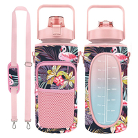 Manchon de bouteille d'eau en néoprène demi-Gallon 64OZ fabricant de temps de motivation porte-bouteille d'eau sac de transport