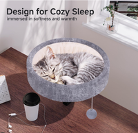 Support de lit pour chat flottant à fixer sur table, sans perçage, pour bureau, structure d'escalade pour chat, rotatif, hauteur réglable, lit de table pour chat