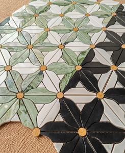 Mosaïque <span class=keywords><strong>de</strong></span> verre moderne à motif floral en <span class=keywords><strong>parquet</strong></span> découpé au jet d'eau pour crédence <span class=keywords><strong>de</strong></span> cuisine, mur <span class=keywords><strong>de</strong></span> salle <span class=keywords><strong>de</strong></span> bain, décoration intérieure/extérieure - Product Image 4