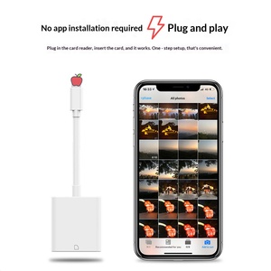 Lettore di Schede SD TF con Cavo Adattatore OTG per iPhone e <span class=keywords><strong>iPad</strong></span> per Leggere Schede di Memoria della Fotocamera - Product Image 2
