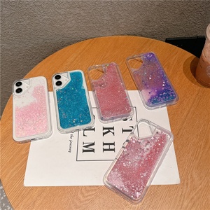 เคสใส่ iPhone 16 15 Pro Max 14 13 12 11 XR XS MAX 6S 6 7 8 Plus SE 2 ลายหัวใจวิบวับแบบเหลว ประดับกลิตเตอร์ - Product Image 3