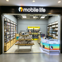 Solution complète de mobilier pour magasin d'accessoires de téléphonie mobile, étagères de présentation modulaires, comptoir de réparation en verre, éclairage personnalisé