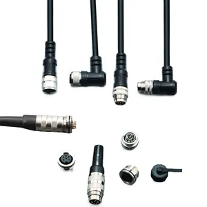 Custom Sensor Cable 2 3 4 5 6 8 12 Pin Ip67 90 Degree Male Female m5 m8 m12 m16 m23 Connector Waterproof Cable