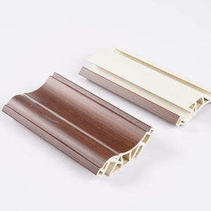 Plinthe WPC au design moderne pour l'intérieur, avec finition grain de <span class=keywords><strong>bois</strong></span>, ligne de coin supérieure, étanche, écologique, moulures décoratives en PVC - Product Image 4