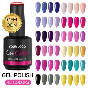 Hot Selling Custom 48 Colors Gel High Saturation Soft Tone Soak <b>Off</b> <b>Easy</b> Apply Wholesale Bulk Custom Logo DIY Nail UV Gel - Product Image 1