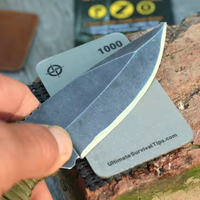 Aiguiseur de couteau de survie de fichier d'outil de jardin de kit de pierre de carte d'affûtage de diamant de poche