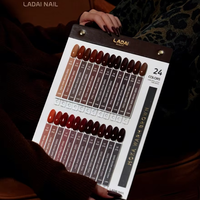 Vente flash, couleurs moka, art des ongles professionnel, série rouge, 24 couleurs, ensemble de gel pour ongles, salon de manucure, gel UV non toxique