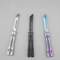 Couteau papillon d'entraînement en acier inoxydable, lame non affûtée, pour l'entraînement au CSGO