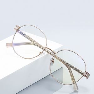 ZOWIN modello 3137 montature ottiche rotonde nuovo stile occhiali da vista in metallo Anti luce blu montature per occhiali per <span class=keywords><strong>Computer</strong></span> Gafas Cerminmata - Product Image 1