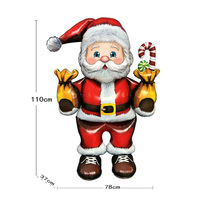 Ballons en aluminium géants Père Noël de haute qualité pour les fêtes de Noël 2026 avec carte et emballage – Décoration gonflable Père Noël