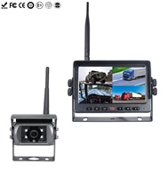 Monitor Inalámbrico AHD de 7 Pulgadas para Automóvil, Detección de Alarma AI BSD, Monitor de Autobús, Monitor Cuádruple con Grabación para Camión