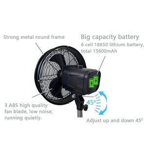 Bonitaire nouveau Design ventilateur de sol rechargeable sans fil ventilateur d'oscillation sans fil 15600mAh grande capacité longue durée de vie - Product Image 2